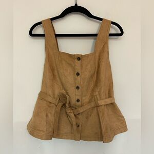 NWT Banana Republic Faux Leather Top Size Petite 2